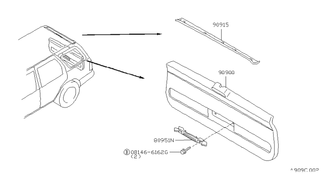 2000 Nissan Pathfinder Back Door Trimming Diagram