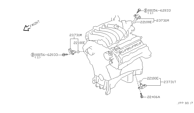2004 Nissan Pathfinder Distributor & Ignition Timing Sensor Diagram 1