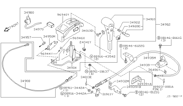 2003 Nissan Pathfinder Auto Transmission Control Device Diagram 3