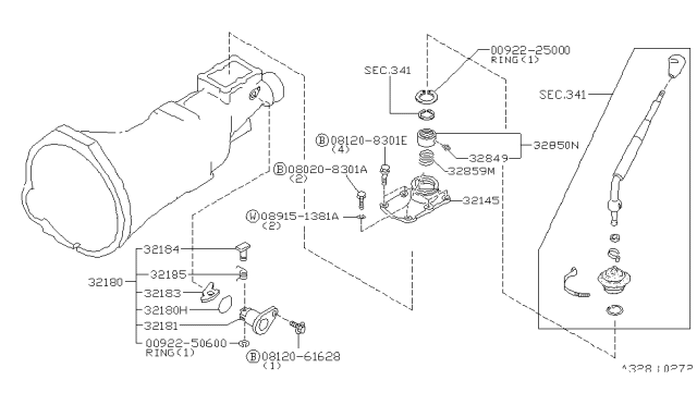 2001 Nissan Pathfinder Transmission Shift Control Diagram 4