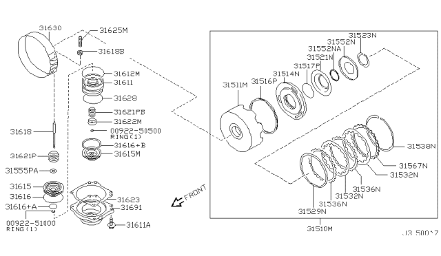 2000 Nissan Pathfinder Clutch & Band Servo Diagram 15