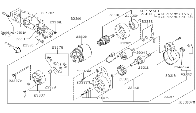 2001 Nissan Pathfinder Clutch Assy Diagram for 23354-4W010