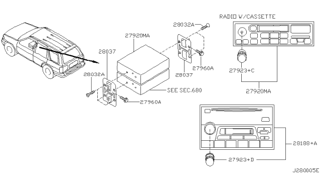 1999 Nissan Pathfinder Audio & Visual Diagram 3