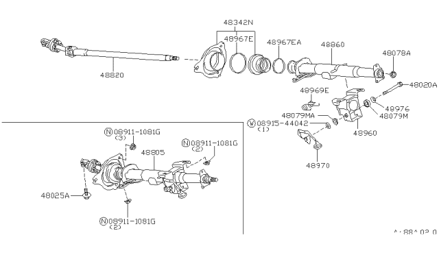 1999 Nissan Pathfinder Steering Column Diagram 1