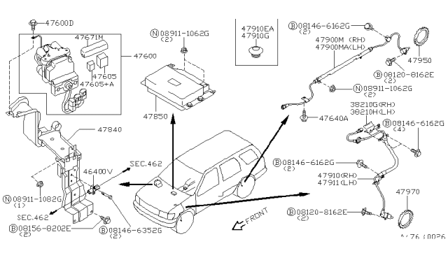 1997 Nissan Pathfinder Anti Skid Control Diagram 2