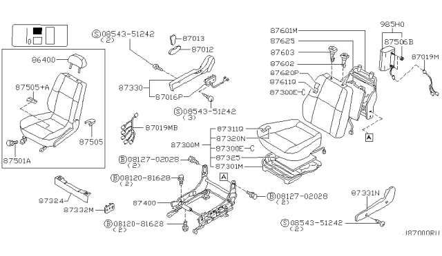 2003 Nissan Pathfinder Front Seat Diagram 9