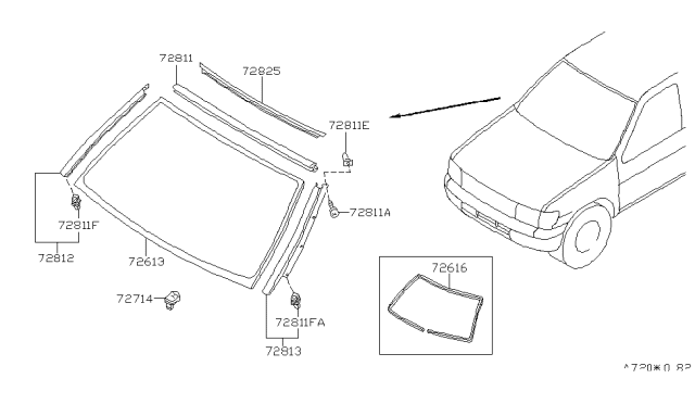 1999 Nissan Pathfinder Front Windshield Diagram