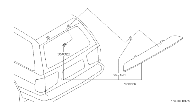 2003 Nissan Pathfinder Air Spoiler Assy-Rear Diagram for 96030-0W525