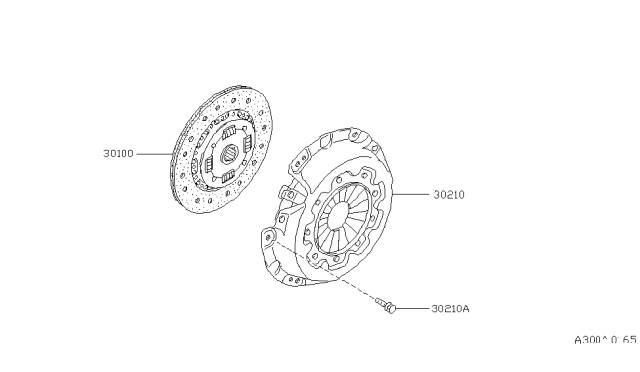 2000 Nissan Pathfinder Clutch Cover,Disc & Release Parts Diagram 1