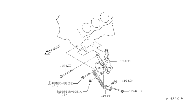 1997 Nissan Pathfinder Bolt Diagram for 11719-S9700