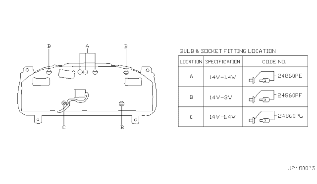 2002 Nissan Pathfinder Instrument Meter & Gauge Diagram 3