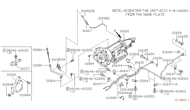 2001 Nissan Pathfinder Auto Transmission,Transaxle & Fitting Diagram 4