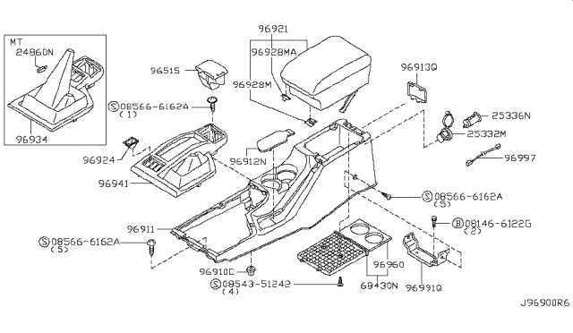 1997 Nissan Pathfinder Console Box Diagram 1