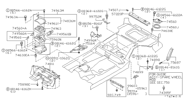 1996 Nissan Pathfinder Clamp-Tool Bag Diagram for 99680-0W000