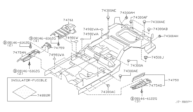 1999 Nissan Pathfinder Floor Fitting Diagram 1