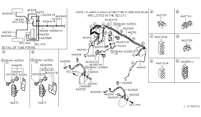 2004 Nissan Pathfinder Brake Piping & Control Diagram 2