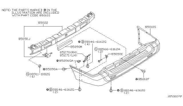 2000 Nissan Pathfinder Rear Bumper Diagram 2