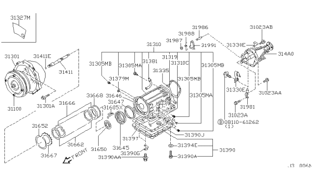 2000 Nissan Pathfinder Torque Converter,Housing & Case Diagram 5