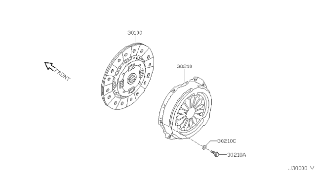 2002 Nissan Pathfinder Disc Assy-Clutch Diagram for 30100-AA060