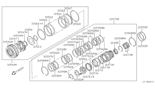 2004 Nissan Pathfinder Clutch & Band Servo Diagram 5