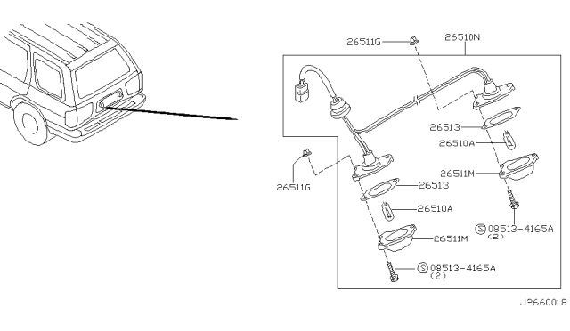 2003 Nissan Pathfinder Licence Plate Lamp Diagram 1