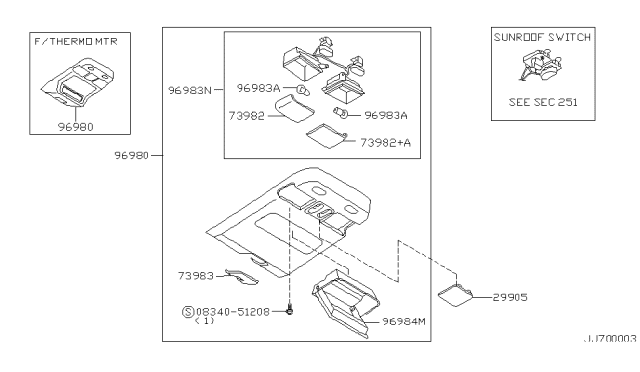 2004 Nissan Pathfinder Roof Console Diagram