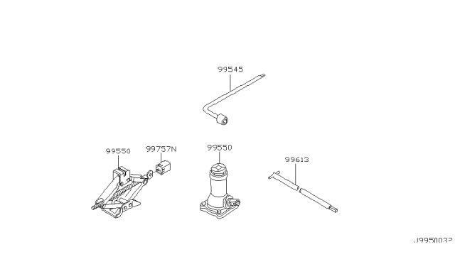 2004 Nissan Pathfinder Tool Kit & Maintenance Manual Diagram