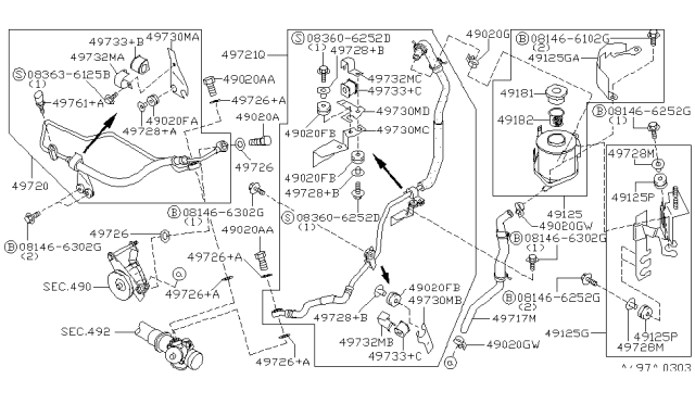 1999 Nissan Pathfinder Power Steering Piping Diagram 1