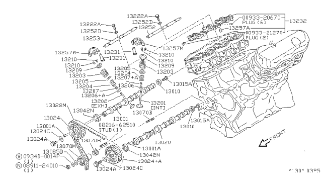 2001 Nissan Pathfinder Seal-Oil CRANKSHAFT Front Diagram for 13042-D0101