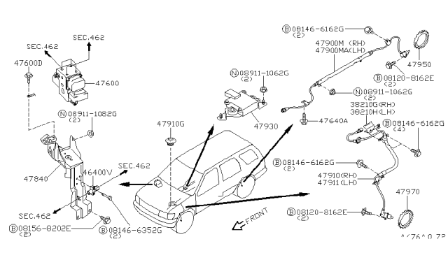 2000 Nissan Pathfinder Anti Skid Control Diagram 6