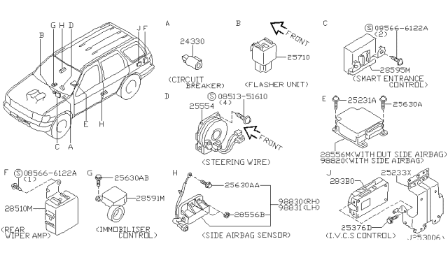 1999 Nissan Pathfinder Electrical Unit Diagram 3