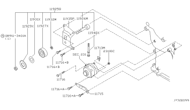 2001 Nissan Pathfinder Alternator Fitting Diagram 5