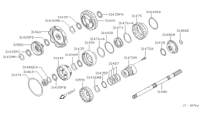 2003 Nissan Pathfinder Governor,Power Train & Planetary Gear Diagram 5