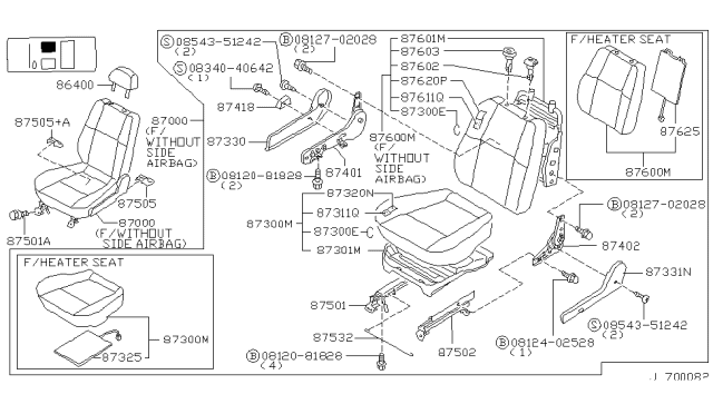 2001 Nissan Pathfinder Front Seat Diagram 6