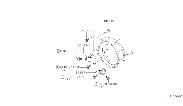 2000 Nissan Pathfinder Auto Transmission,Transaxle & Fitting Diagram 11