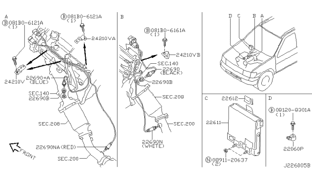 2002 Nissan Pathfinder Engine Control Module - Diagram 1