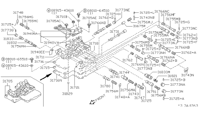 1998 Nissan Pathfinder Control Valve (ATM) Diagram 4