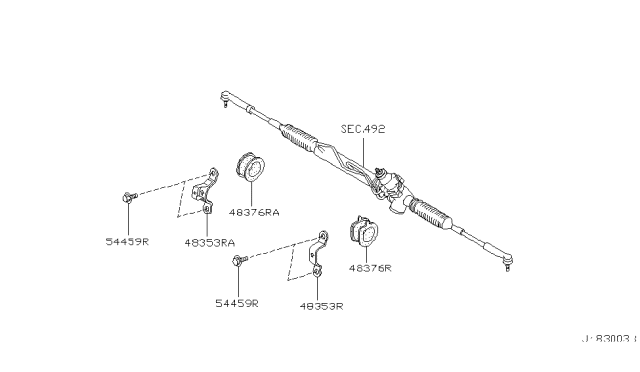 2001 Nissan Pathfinder Bracket Diagram for 54449-4W000