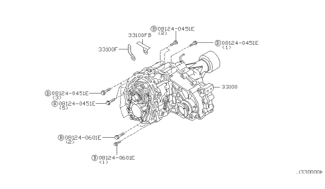 1999 Nissan Pathfinder Transfer Assembly & Fitting Diagram 2