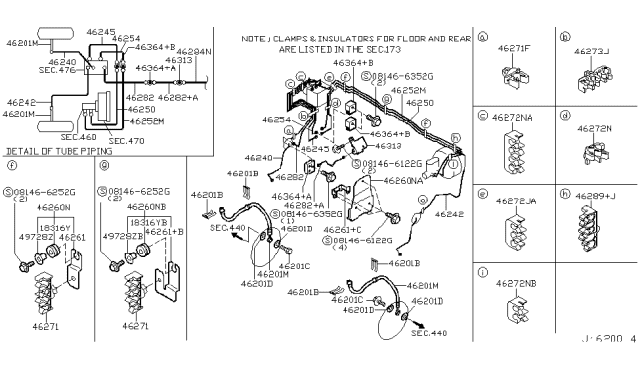 2002 Nissan Pathfinder Brake Piping & Control - Diagram 10