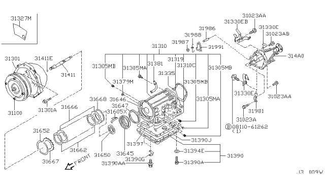 2003 Nissan Pathfinder Torque Converter,Housing & Case Diagram 7