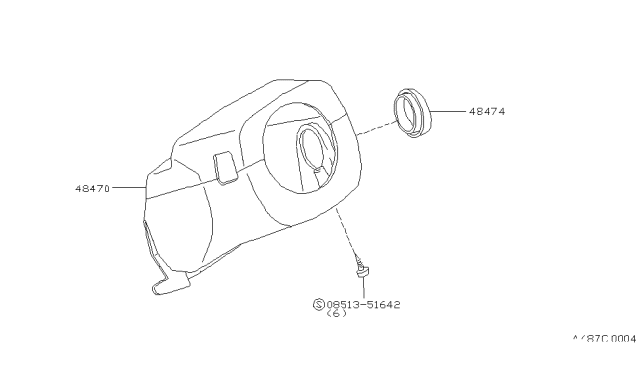 2002 Nissan Pathfinder Steering Column Shell Cover - Diagram 2