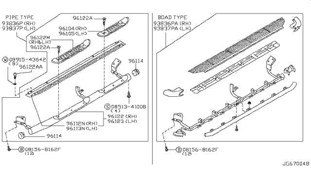 1997 Nissan Pathfinder Body Side Fitting Diagram 4