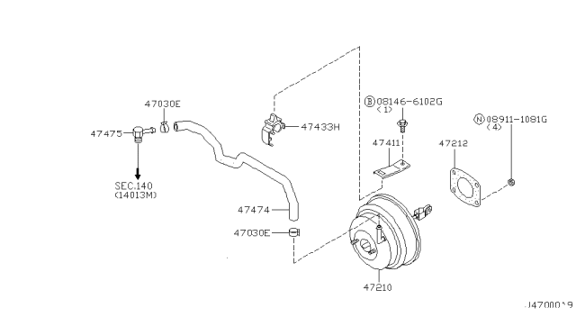 2001 Nissan Pathfinder Brake Servo & Servo Control Diagram 2