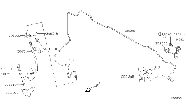 2002 Nissan Pathfinder Bracket-Clutch Tube Diagram for 46260-4W300