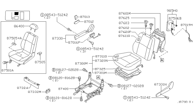 2004 Nissan Pathfinder Front Seat Diagram 5