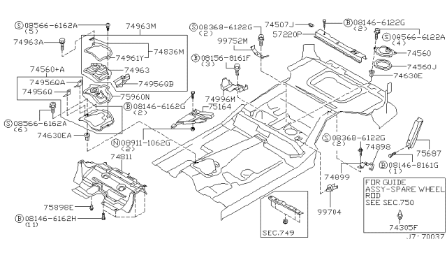 1999 Nissan Pathfinder Floor Fitting Diagram 2