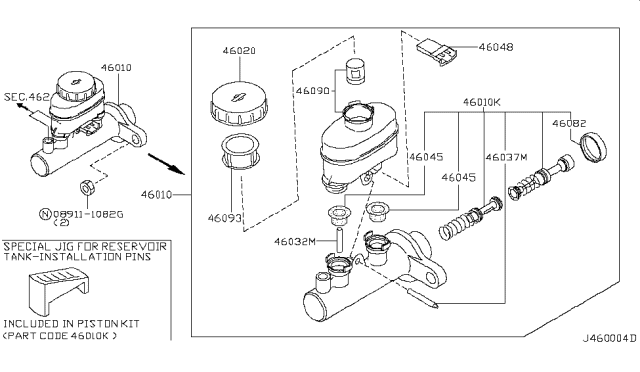 2002 Nissan Pathfinder Brake Master Cylinder - Diagram 1