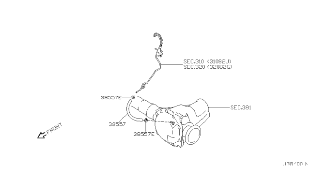 2003 Nissan Pathfinder Breather Piping (For Front Unit) Diagram 1