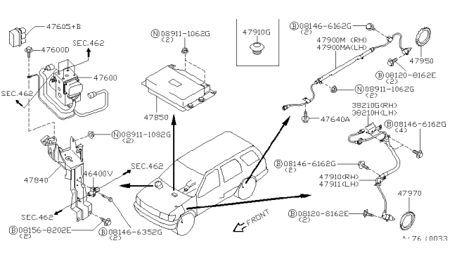 1999 Nissan Pathfinder Anti Skid Control Diagram 3